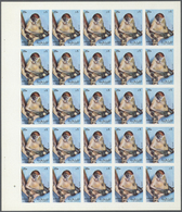 ** Schardscha / Sharjah: 1972. Progressive Proof (5 Phases) In Complete Sheets Of 25 For The 20dh Value Of The MONKEYS S - Sharjah