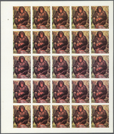 ** Schardscha / Sharjah: 1972. Progressive Proof (6 Phases) In Complete Sheets Of 25 For The 2r Value Of The MONKEYS Ser - Sharjah