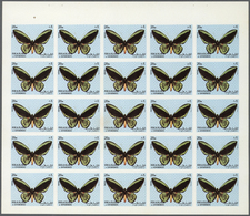 ** Schardscha / Sharjah: 1972. Progressive Proof (7 Phases) In Complete Sheets Of 25 For The 20dh Value Of The BUTTERFLI - Sharjah