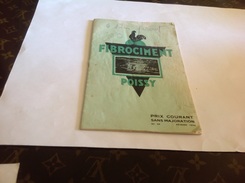 Fibrociment Poissy 1936 Ardoises Tuyaux Gouttière Outils Prix Courant - Supplies And Equipment