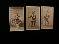 Lot De 6 Cdv Cabinet De Curiosité Acteurs Theatre Comedien Costume Soldat Comique Helios Strasbourg - Alte (vor 1900)