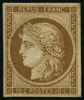 ** N°1F 10c Bistre-jaune, Réimp - TB - 1849-1850 Cérès