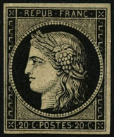* N°3 20c Noir S/jaune - TB - 1849-1850 Ceres