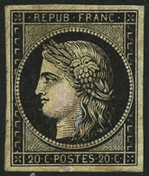 ** N°3a 20c Noir S/blanc - TB - 1849-1850 Cérès