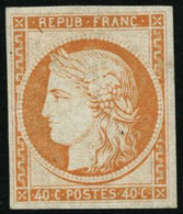 ** N°5g 40c Orange, Réimp  - TB - 1849-1850 Ceres