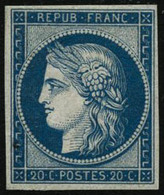 ** N°8F 20c Bleu, Réimp - TB - 1849-1850 Ceres