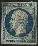 * N°10 25c Bleu, Petite Encoche Dans La Marge Hors Timbre - B - 1852 Louis-Napoléon