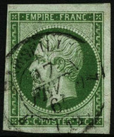 Oblit. N°12 5c Vert, Pièce De Luxe - TB - 1853-1860 Napoléon III.