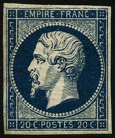 ** N°14Aa 20c Bleu Foncé, Type I - TB - 1853-1860 Napoleon III