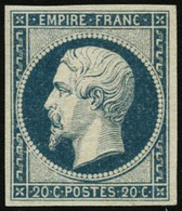 ** N°14Af 20c Bleu Laiteux, Signé Calves - TB - 1853-1860 Napoleon III