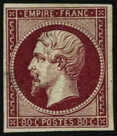 * N°17B 80c Rose, Inégalité D'épaisseur De Papier D'origine, Fraicheur Postale - B - 1853-1860 Napoleon III