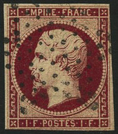 Oblit. N°18a 1F Carmin Foncé, Petites Marges - B - 1853-1860 Napoleon III