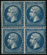 ** N°22 20c Bleu, Bloc De 4 - TB - 1862 Napoleon III