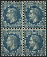 ** N°29B 20c Bleu, Bloc De 4 - TB - 1863-1870 Napoleon III With Laurels