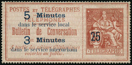 (*) N°14 25 Sur 50c Rouge S/rose - TB - Telegraph And Telephone