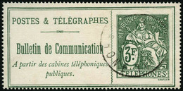 Oblit. N°30 3F Vert - TB - Telegraph And Telephone