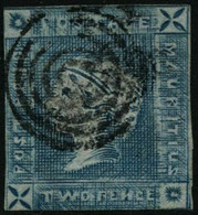Oblit. N°8A 2p Bleu, Gravure Intermédiaire - B - Mauritius (...-1967)