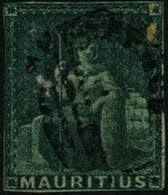 Oblit. N°11 4p Vert - B - Mauritius (...-1967)
