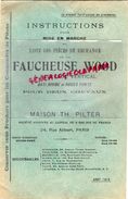 CATALOGUE INSTRUCTIONS MISE MARCHE FAUCHEUSE WOOD RELEVAGE VERTICAL 2 CHEVAUX- PILTER PARIS -AOUT 1919-TRACTEUR AGRICOLE - Agricoltura