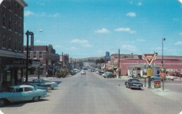 Lusk Wyoming, Police Car Gas Station, Street Scene Auto, 1950s Vintage Postcard - Altri & Non Classificati
