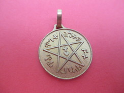 Médaille Maçonnique/ Pentagramme/ Sceau De Salomon/ Métal Doré/fin XXéme Siécle ?         CAN540 - Religion & Esotericism