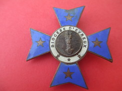 Insigne Ancien/Croix De Pèlerinage/ Diocése D' Evreux//Bronze Cloisonné émaillé/début XXéme Siécle   CAN546 - Religion & Esotérisme