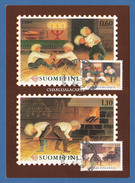 FINLAND 1980  MAXIMUM CARD HANNOVER STAMP EXHIBITION  CHRISTMAS  FACIT 876-877 - Maximumkarten (MC)