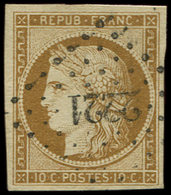 1    10c. Bistre Jaune, Obl. PC 2221, Frappe TTB - 1849-1850 Cérès