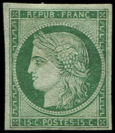 * 2b   15c. Vert Foncé, Timbre Restauré Mais Aspect Très Plaisant - 1849-1850 Cérès