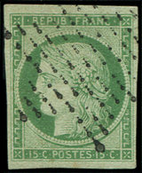 2    15c. Vert, Obl. ETOILE, TB. S - 1849-1850 Cérès