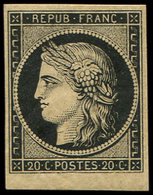 * 3    20c. Noir Sur Jaune, Petit Bdf, TB - 1849-1850 Cérès