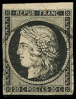 3    20c. Noir Sur Jaune, Obl. Càd T14, TB. C - 1849-1850 Ceres