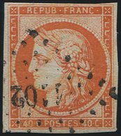 5a   40c. Orange Vif, Oblitéré PC 1102, TB. C - 1849-1850 Cérès