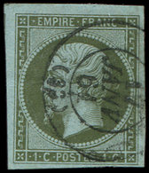 11    1c. Olive, Obl. Càd T15 17/1/61, TB/TTB. J - 1853-1860 Napoléon III.