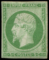 * 12    5c. Vert, Petites Marges Et Petit Cl. En Haut, B/TB - 1853-1860 Napoléon III.