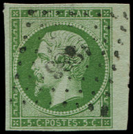 12    5c. Vert, Petit Bdf, Obl. PC 1883, TTB/Superbe - 1853-1860 Napoléon III