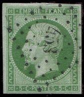 12    5c. Vert, Oblitéré PC 453, TB - 1853-1860 Napoléon III