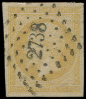 13Aa 10c. Jaune Citron, T I, Obl. PC 2738, TB - 1853-1860 Napoléon III.