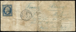 Let 14A  20c. Bleu, T I, Obl. Los. AOGI S. Env. Un Peu Salie, Càd ARMEE D'ORIENT Gde IMPle 28/7/55, Frappes TTB, Cote Cé - 1853-1860 Napoléon III