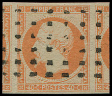 16   40c. Orange, 2 Voisins, Obl. GROS POINTS, Superbe - 1853-1860 Napoléon III.
