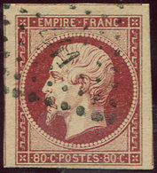 17A  80c. Carmin, Obl. PC 441, 3 Grandes Marges, Amorce De 4 Voisins, Superbe - 1853-1860 Napoléon III