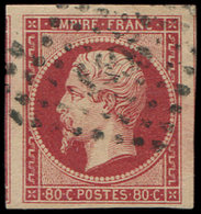 17A  80c. Carmin, Obl. PC 1695, Grandes Marges, Amorces De 2 Voisins, TTB/Superbe - 1853-1860 Napoléon III
