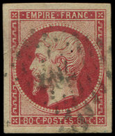 17B  80c. Rose, Grandes Marges, Obl. PC, TTB - 1853-1860 Napoléon III