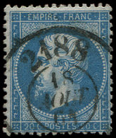 22   20c. Bleu Obl. Càd Bureau De Passe 2188 Du MANS 18/8/61, TTB - 1862 Napoléon III