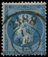 22   20c. Bleu Obl. Càd Bureau De Passe 2188 Du MANS 18/8/61, TTB - 1862 Napoléon III.