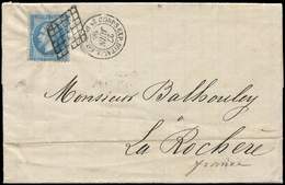 Let 22   20c. Bleu Obl. GRILLE S. LAC, Càd CORPS EXP. D'ITALIE 2e DIVISION 27/6/66, Superbe - 1862 Napoléon III.