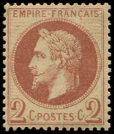 ** 26B   2c. Rouge-brun Clair T II, Très Bien Centré, TB - 1863-1870 Napoléon III Lauré