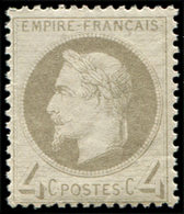 ** 27B   4c. Gris, T II, Inf. Adh. En Angle, Bien Centré, TB - 1863-1870 Napoléon III Lauré