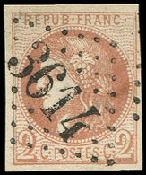 40B   2c. Brun-rouge, R II, Obl. GC 3614, TTB. C - 1870 Emission De Bordeaux