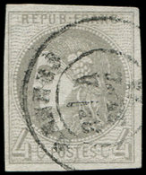 41B   4c. Gris, R II, Oblitéré Càd, TB - 1870 Ausgabe Bordeaux